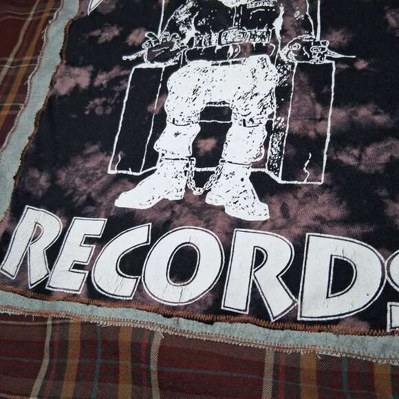 Reworked Upcycled Death Row Records Shirt Men XXL Columbia Long Slv Plaid Rap - Picture 14 of 16
